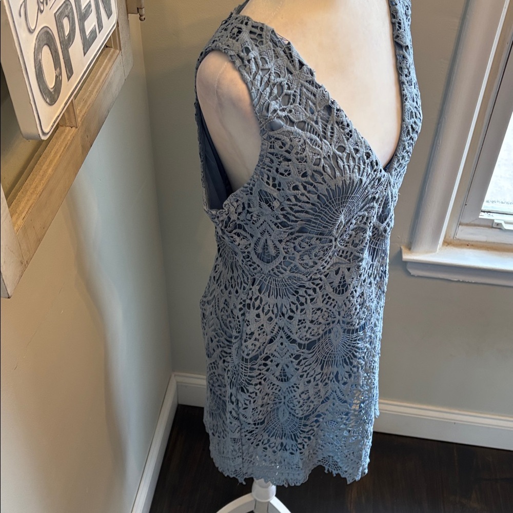 Lulus Truly Beloved Dusty Blue Lace Bodycon Dress NWT - Picture 10 of 16